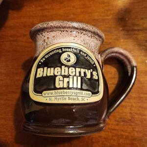 Deneen Pottery Handthrown Coffee Mug - Blueberry's Grill N. Myrtle Beach SC 2019